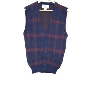 𝅺VINTAGE Northern Territory knit button front Grandpa core vest plaid size M